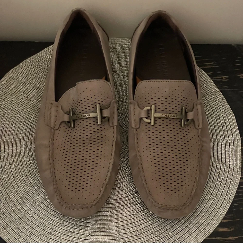 Cole Haan Grand Laser Bit Loafer Leather Driver Slip-On men’s moccasin tan 12